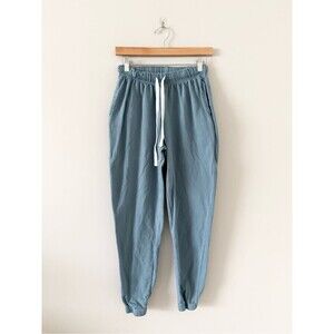 RE Real Essentials Blue Cotton Blend Drawstring Jogger Lounge Pants Size XS